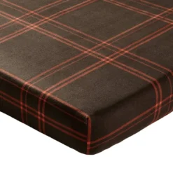 BecquetDrap-housse en flanelle marron à carreaux - KILT