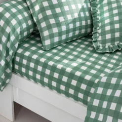 BecquetDrap-housse en gaze de coton vert - VICHY