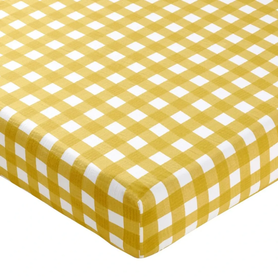 BecquetDrap-housse en gaze de coton jaune maÏs - VICHY