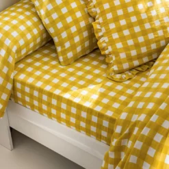 BecquetDrap-housse en gaze de coton jaune maÏs - VICHY