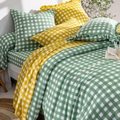 BecquetDrap-housse en gaze de coton jaune maÏs - VICHY