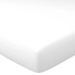 BecquetDrap-housse en percale de coton blanc - ADELE