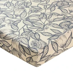 BecquetDrap-housse en percale de coton écru à motif tropical - CITRONNADE
