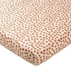 BecquetDrap-housse en percale de coton écru à motif pois- GILI