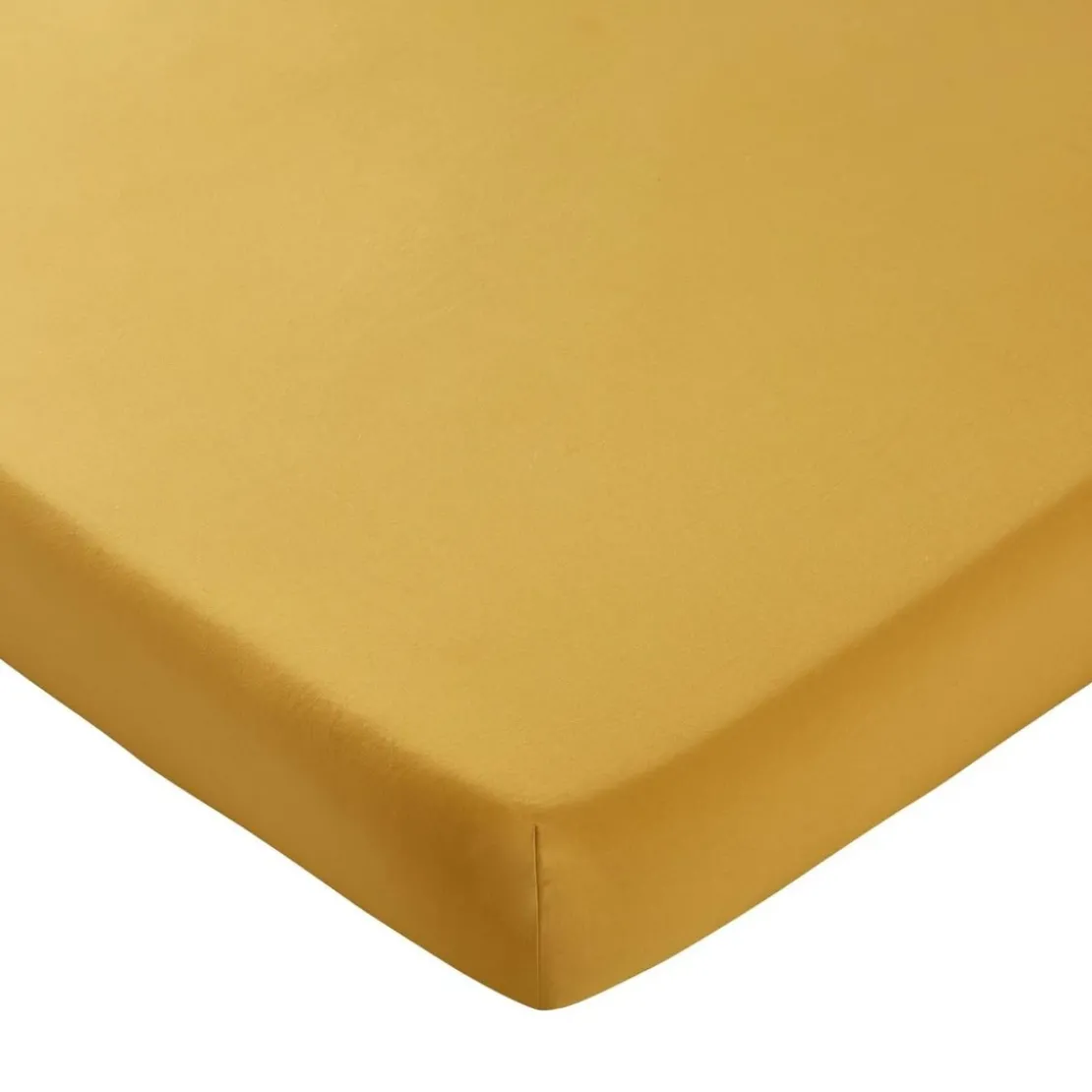 BecquetDrap housse en percale de coton jaune ocre - ILE SACREE