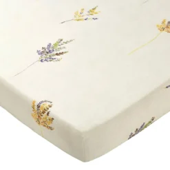 BecquetDrap-housse en percale de coton écru à motif floral - ALBA