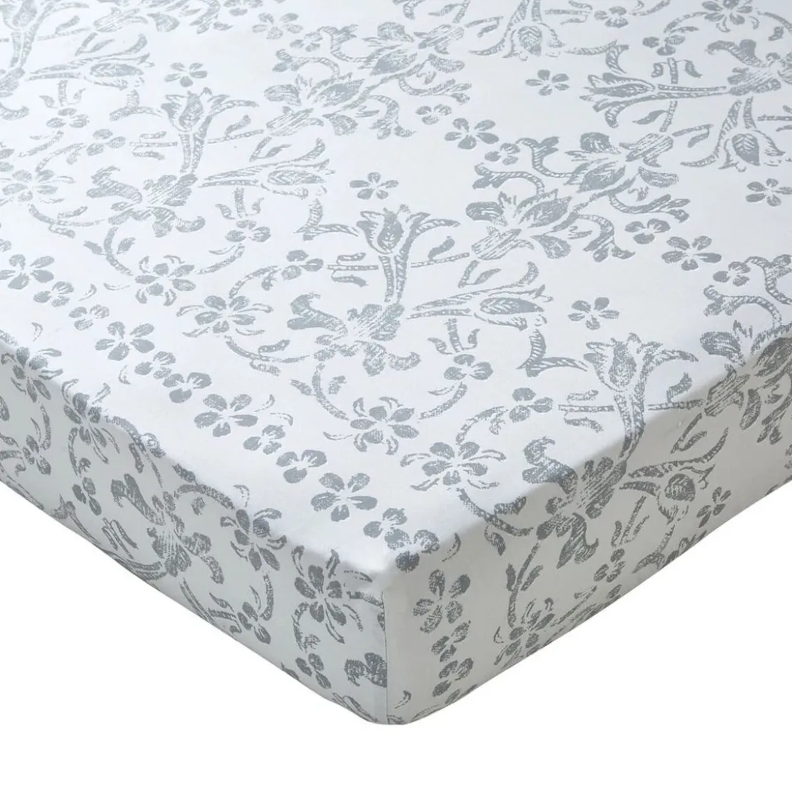 BecquetDrap-housse en percale de coton blanc - PASTOURELLE