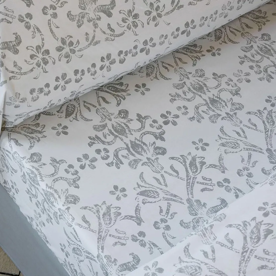 BecquetDrap-housse en percale de coton blanc - PASTOURELLE