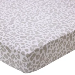 BecquetDrap-housse en polycoton blanc cassé à motif léopard - ZEBRA