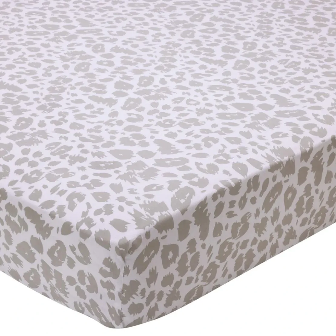 BecquetDrap-housse en polycoton blanc cassé à motif léopard - ZEBRA