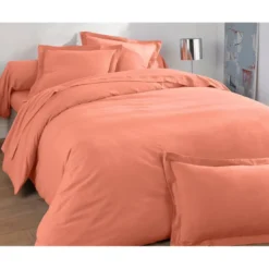 BecquetDrap housse FLANELLE UNI - pêche