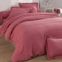 BecquetDrap housse FLANELLE UNI - rose framboise