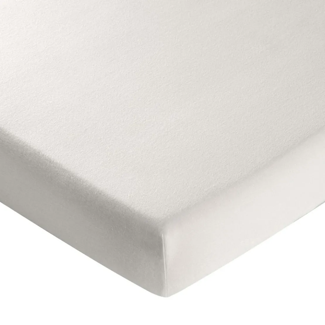 BecquetDrap housse FLANELLE UNI - Blanc Craie