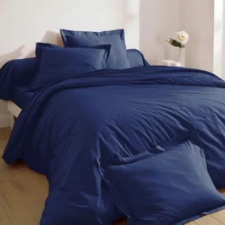 BecquetDrap housse FLANELLE UNI - bleu encre