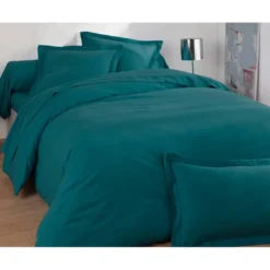 BecquetDrap housse FLANELLE UNI - bleu canard