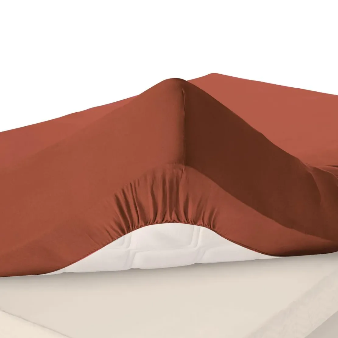 BecquetDrap housse grand bonnet FLANELLE UNI - terracotta
