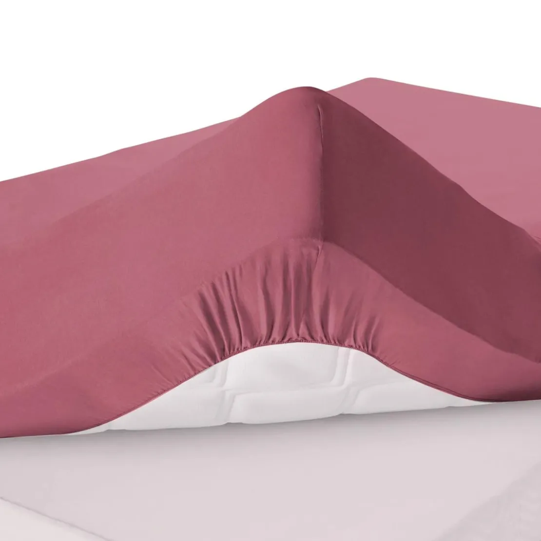 BecquetDrap housse grand bonnet FLANELLE UNI - rose Framboise
