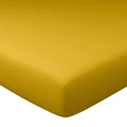 BecquetDrap housse grands bonnet 32 cm en flanelle LAUREAT-moutarde