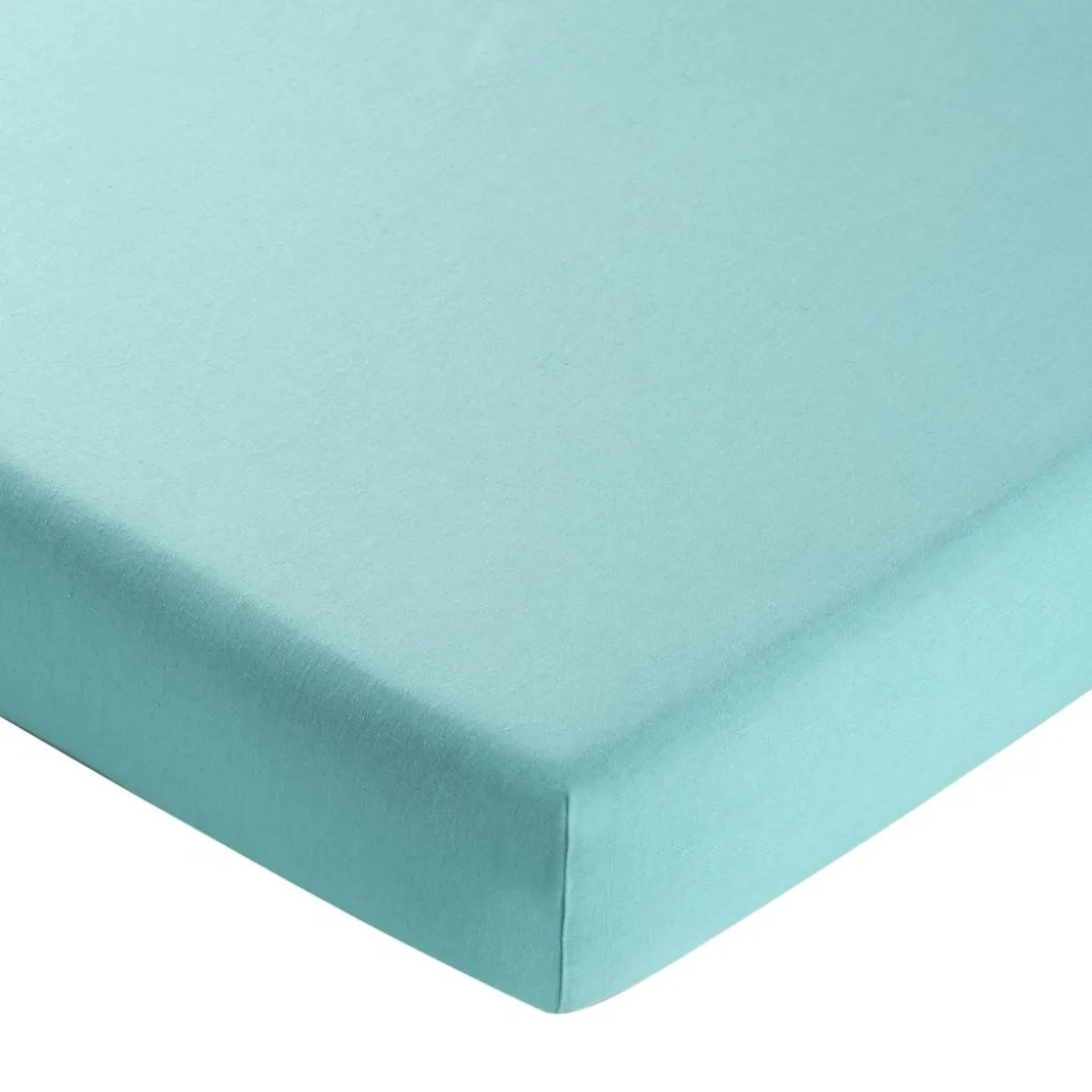 BecquetDrap housse lin lavé LAUREAT bleu aqua