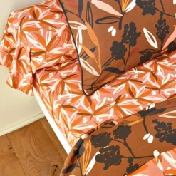 BecquetDrap housse MONDE VEGETAL imprimé feuilles, multicolore