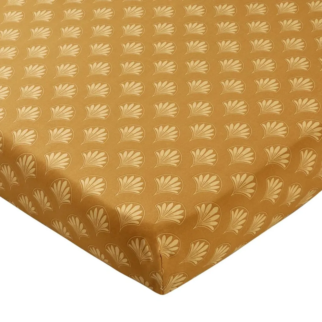 BecquetDrap housse motif fleurs et paons DR. MAGNIFIQUE-jaune