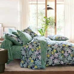BecquetDrap-housse, motif fleurs CUEILLETTE multicolore