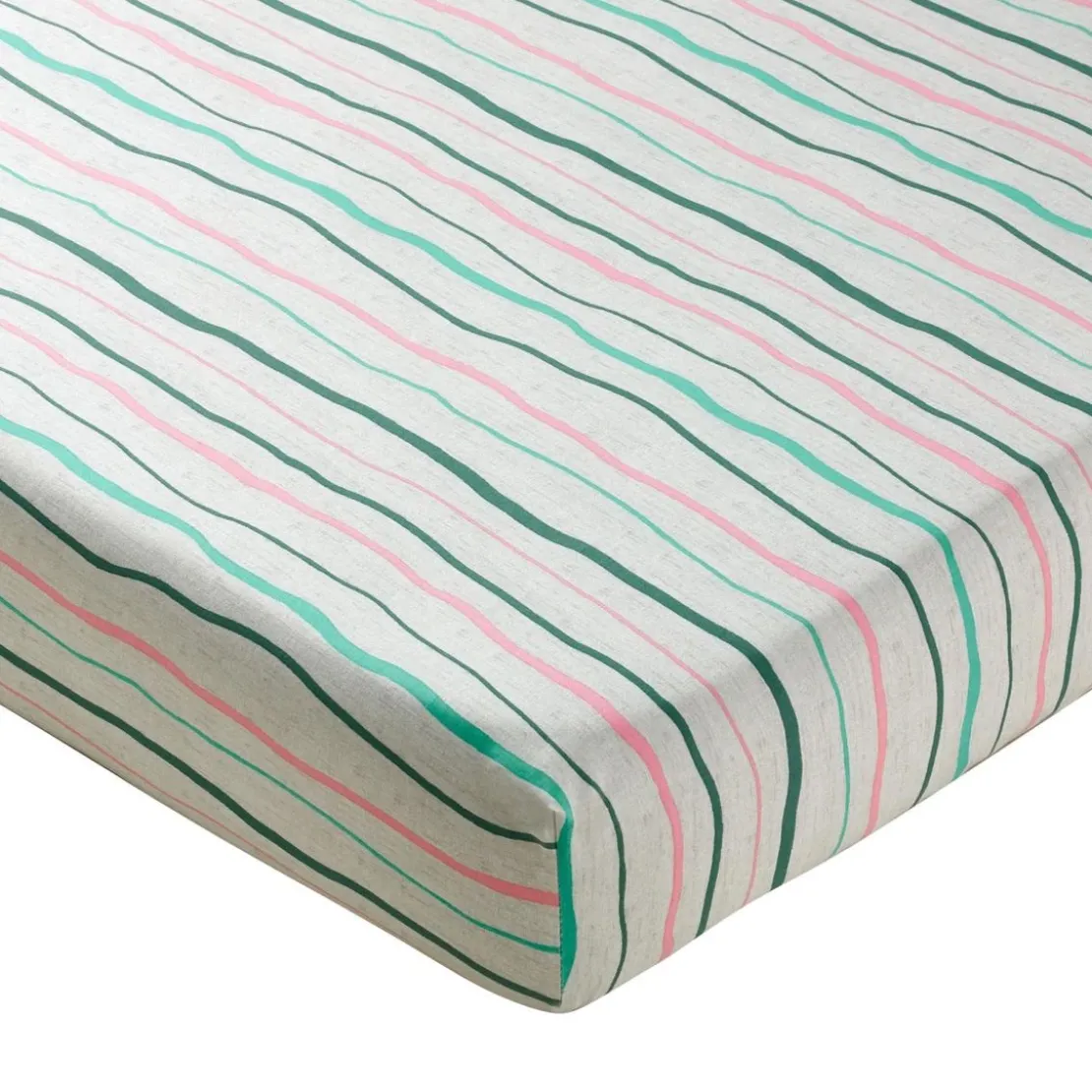 BecquetDrap-housse, motif paons et feuillage PARADE NUPTIALE multicolore