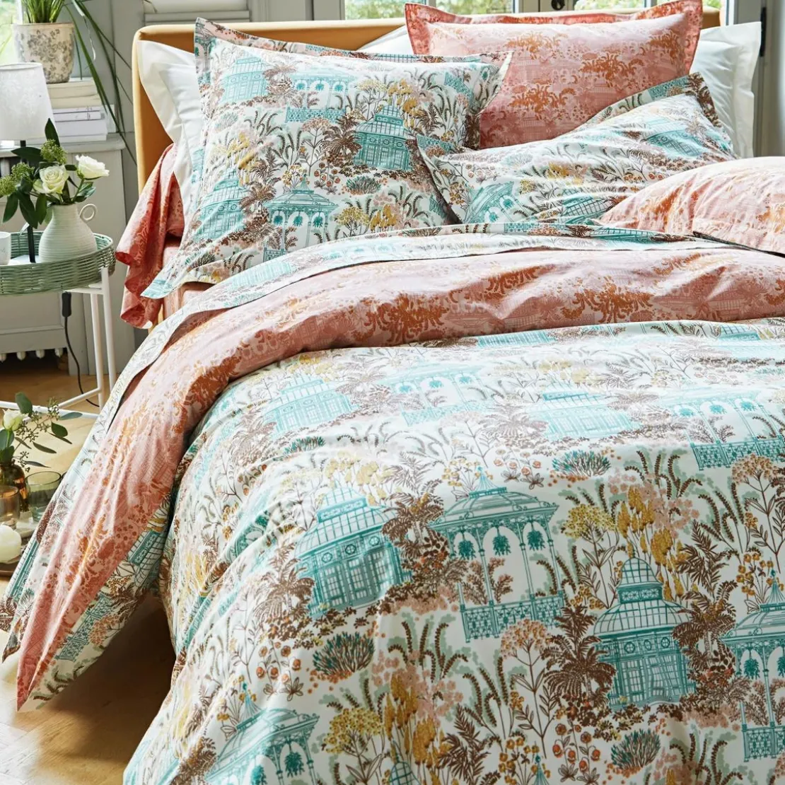 BecquetDrap housse multicolore, coton DR. ROYAL BOTANIC