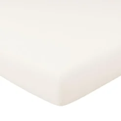BecquetDrap housse percale de coton FLEURETTES - blanc cassé