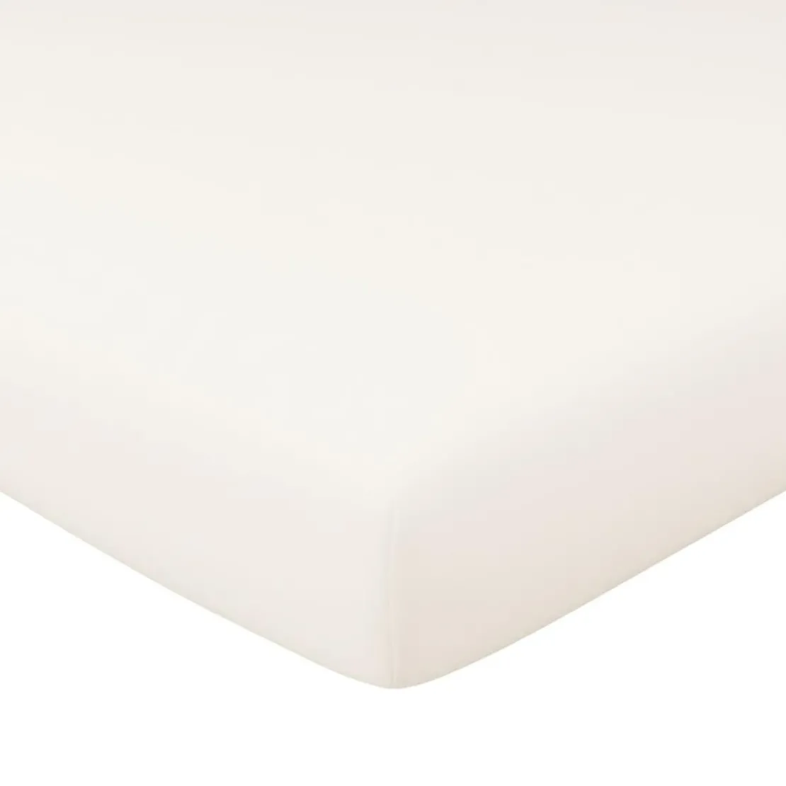 BecquetDrap housse percale de coton FLEURETTES - blanc cassé