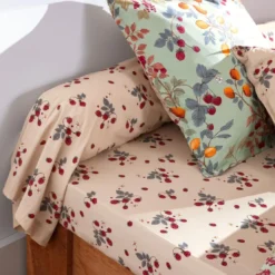 BecquetDrap housse percale de coton CROQUER écru
