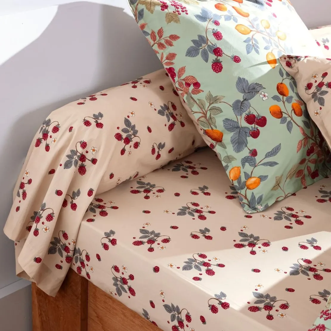 BecquetDrap housse percale de coton CROQUER écru