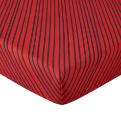 BecquetDrap housse polycoton rouge à rayures bleu marine - SOFT POP
