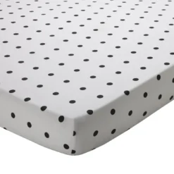 BecquetDrap-housse polycoton blanc à motif pois noirs - MARGHERITE