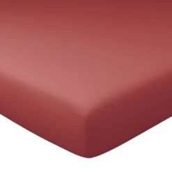 BecquetDrap-housse uni en jersey Grand Bonnet orange sienne