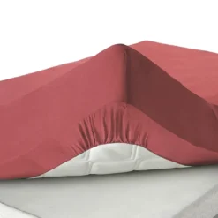 BecquetDrap-housse uni en jersey Grand Bonnet orange sienne
