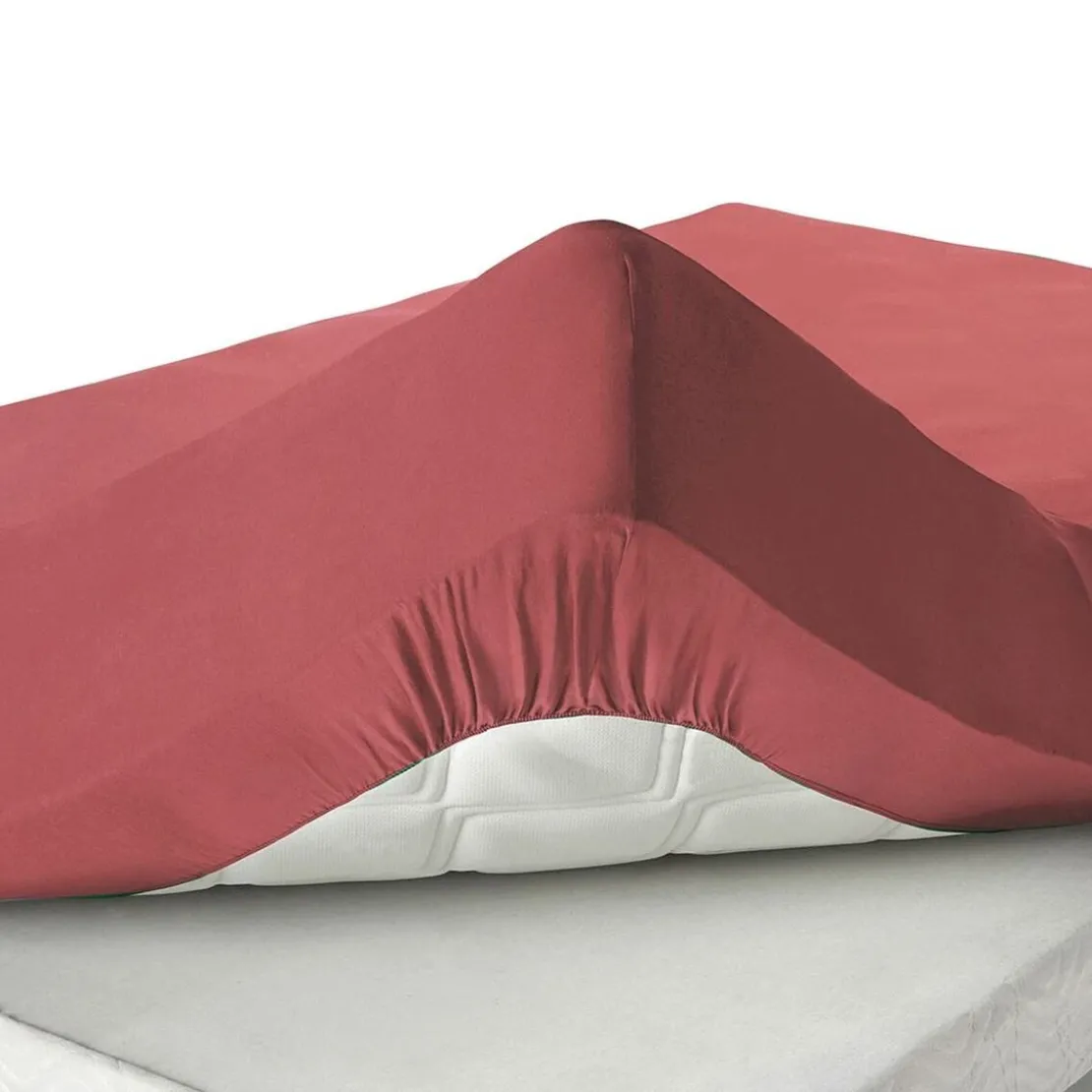 BecquetDrap-housse uni en jersey Grand Bonnet orange sienne
