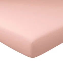 BecquetDrap-housse uni en lin grands bonnets 32cm Rose Thé