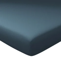 BecquetDrap-housse uni en lin Grands Bonnets 32 cm bleu foncé