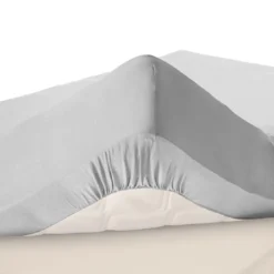 BecquetDrap-housse uni en lin Grands Bonnets 32 cm gris