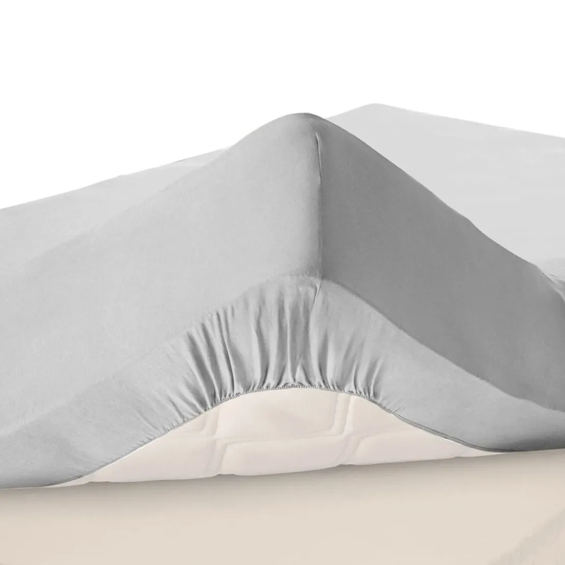 BecquetDrap-housse uni en lin Grands Bonnets 32 cm gris