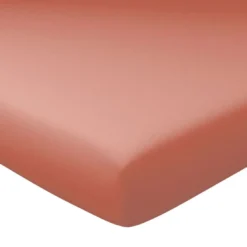 BecquetDrap-housse uni en lin lavé grand bonnet 32 cm rose blush