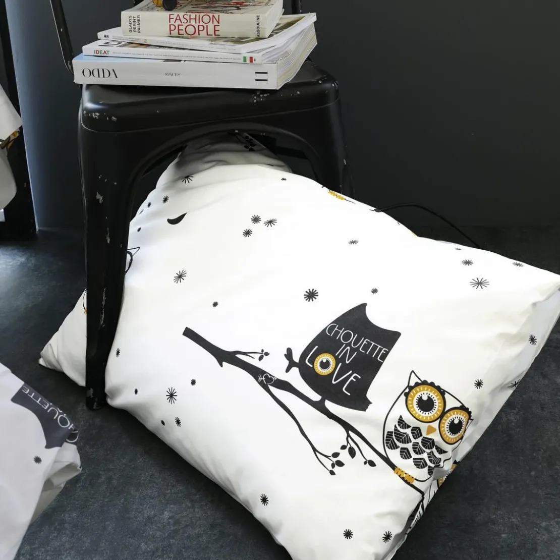 BecquetDrap plat CHOUETTE IN LOVE gris
