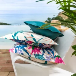BecquetDrap plat coton écru tropical multicolore - VACANCES