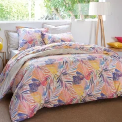 BecquetDrap plat coton écru tropical multicolore - GAMME SUCREE