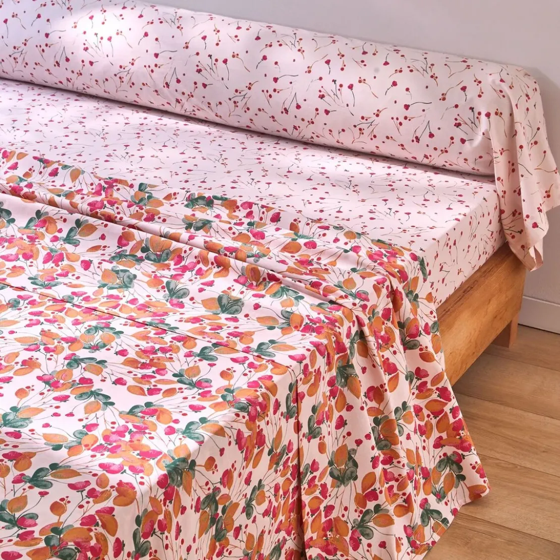 BecquetDrap plat coton ROSA - rose