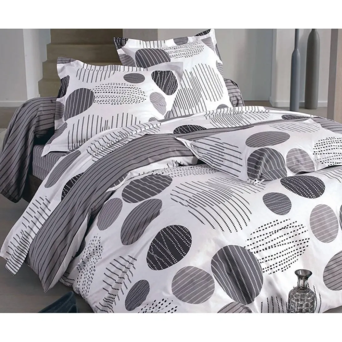 BecquetDrap Plat en coton BAXLEY - gris
