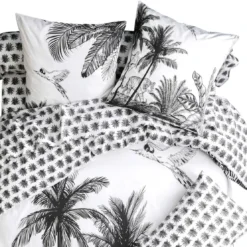 BecquetDrap plat en coton blanc - BLACK JUNGLE
