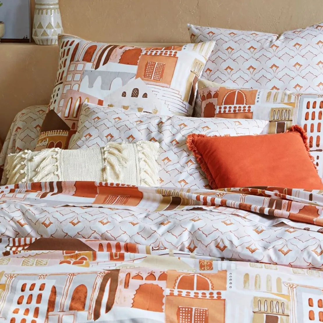 BecquetDrap plat en coton blanc cassé - SAHARA