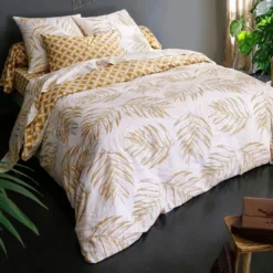 BecquetDrap plat en coton blanc à motif palmier - PALRI